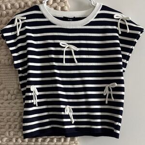 Striped Navy and White Top